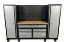 Unlock Seamless Workshop Organization with a 100 Inch Rolling Tool Chest Workstation and Side Cabinets