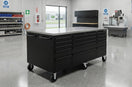 Discover the Versatility of the Large Steel 71 Inch Garage Island Workbench Compared to a 72 Inch Rolling Workbench