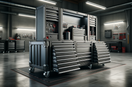 heavy-duty rolling tool chest and modular workstation in a clean garage