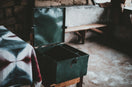 open green metal box