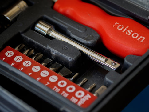 red and black handle tool