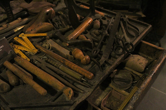 brown and black metal tools