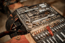 black and brown electronic device