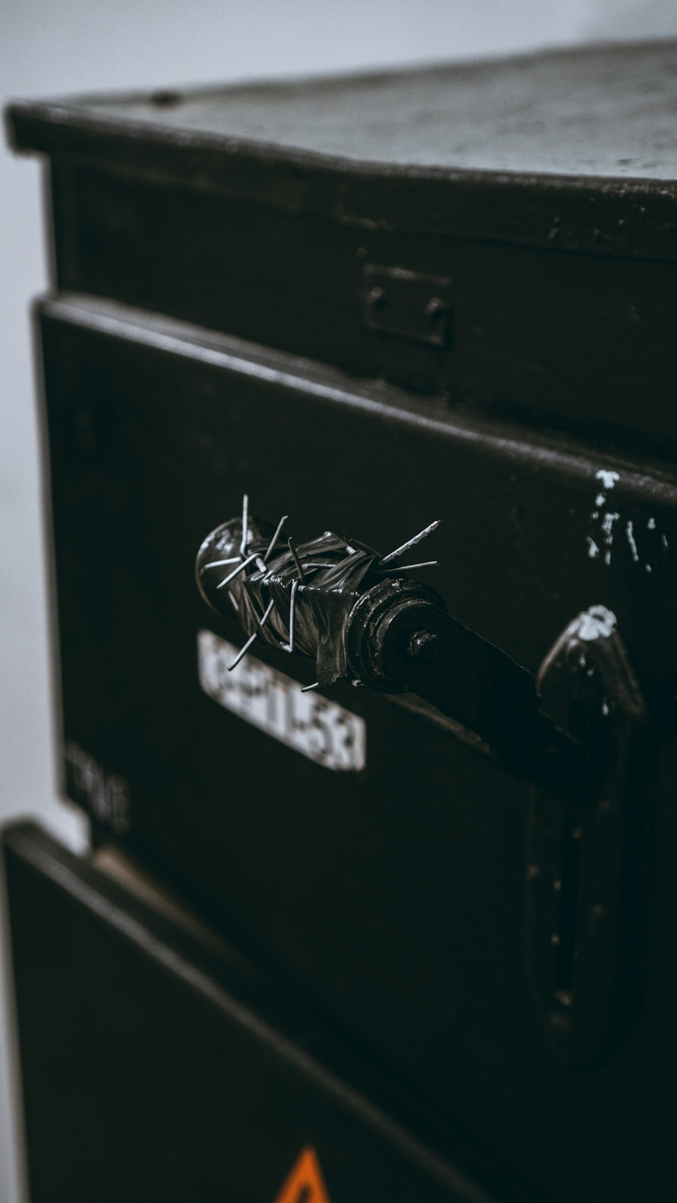 a black box with a metal object in it