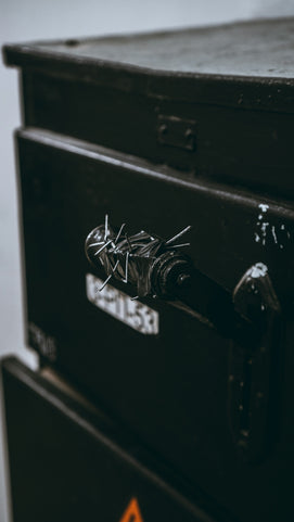 a black box with a metal object in it