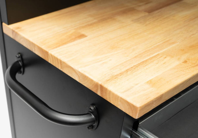 Why Rubber Wood is used on tool chest benchtops.