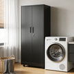 Rolling Metal Storage Locker Cabinet with Lockable Doors - 71