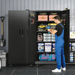 Heavy Duty Metal Storage Cabinet with Doors and Wheels, 71