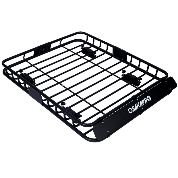Rooftop Cargo Carrier Basket Motoring Roof Rack,Top Mount Roof Rack 42' black steel