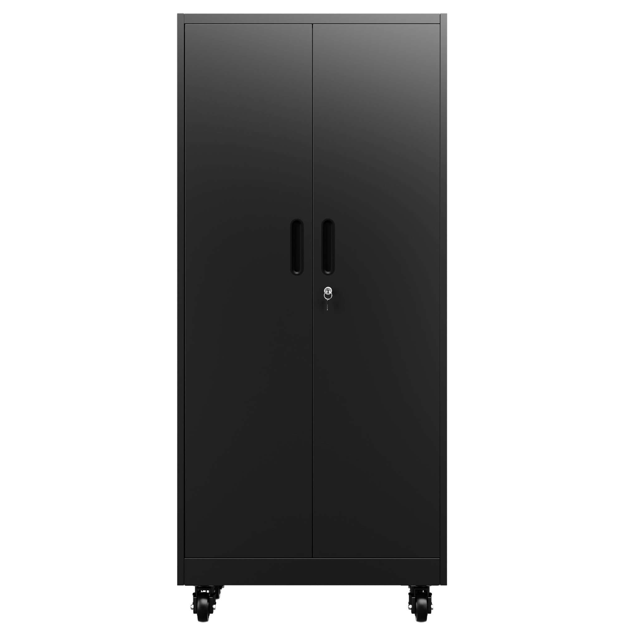Rolling Metal Storage Locker Cabinet with Lockable Doors - 71