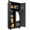 Rolling Metal Storage Locker Cabinet with Lockable Doors - 71