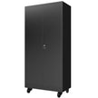 Heavy Duty Metal Storage Cabinet with Doors and Wheels, 71