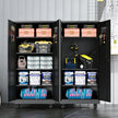 Heavy Duty Metal Storage Cabinet with Doors and Wheels, 71