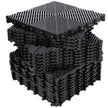 25pcs Plastic Garage Floor Mats,15.6'x15.6' Size,Non-Slip Interlocking Plastic Garage Floor Mat,Splicing Drainage Floor Tile and Shower Mat, for Garage, Garden, Kitchen & Outdoor, Black