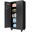 Heavy Duty Metal Storage Cabinet with Doors and Wheels, 71