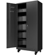 Heavy Duty Metal Storage Cabinet with Doors and Wheels, 71