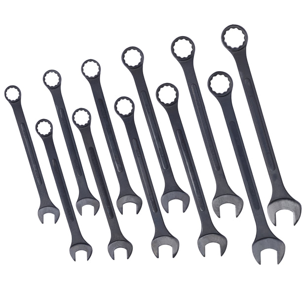 11-Piece Jumbo SAE Combination Wrench Set (1-5/16" to 2") - Black Oxide with Storage Pouch