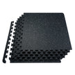 0.56 Inch Thick Gym Floor Mats, 12 Tiles Rubber Top with EVA Foam, 25' x 25' Gym Flooring Workout Mats with 48 sq.ft Coverage, Interlocking Puzzle Gym Mats for Gym, Home, Garage, Black & White