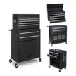 Tool Chest, 8-Drawer Rolling Tool Storage Cabinet with 2 in 1 Detachable Top Tool Box, Liner, Lockable Wheels, Side Hooks, Locking Mechanism, Metal Tool Cart for Garage