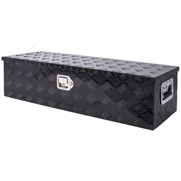 39" Aluminium tool box, heavy duty truck bed, outdoor trailer pickup storage tool, RV v underbody  box w/lock keys, black