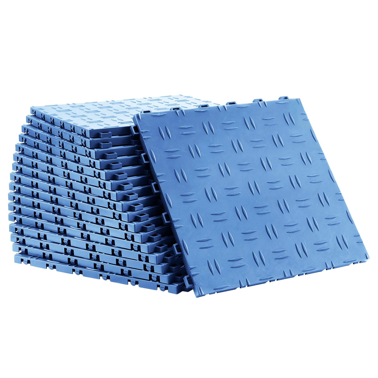 Garage Tiles Interlocking, 12 x 12 x 0.53 inch 25 Pack Garage Floor Covering Tiles, Non-Slip Double-Sided Texture Garage Flooring Tiles, for Garages, Basements, Repair Shops, Blue