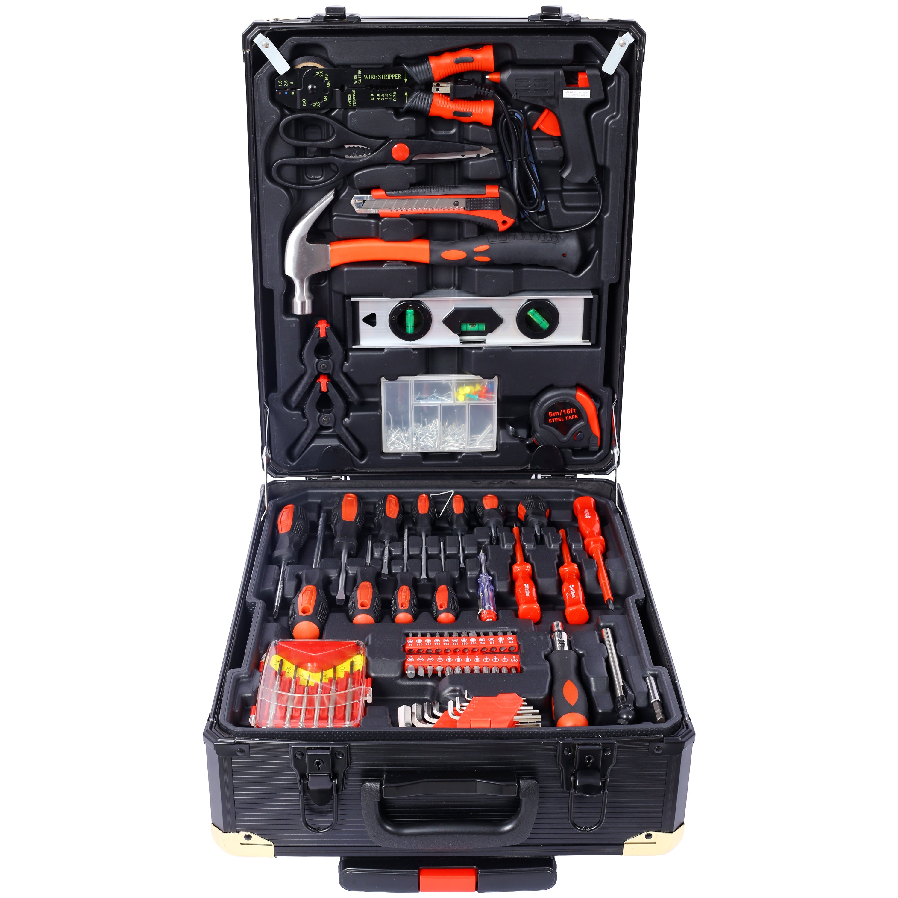 899-Piece Master Home Repair Kit with 4-Drawer Rolling Black/Silver Case