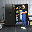 Rolling Metal Storage Locker Cabinet with Lockable Doors - 71