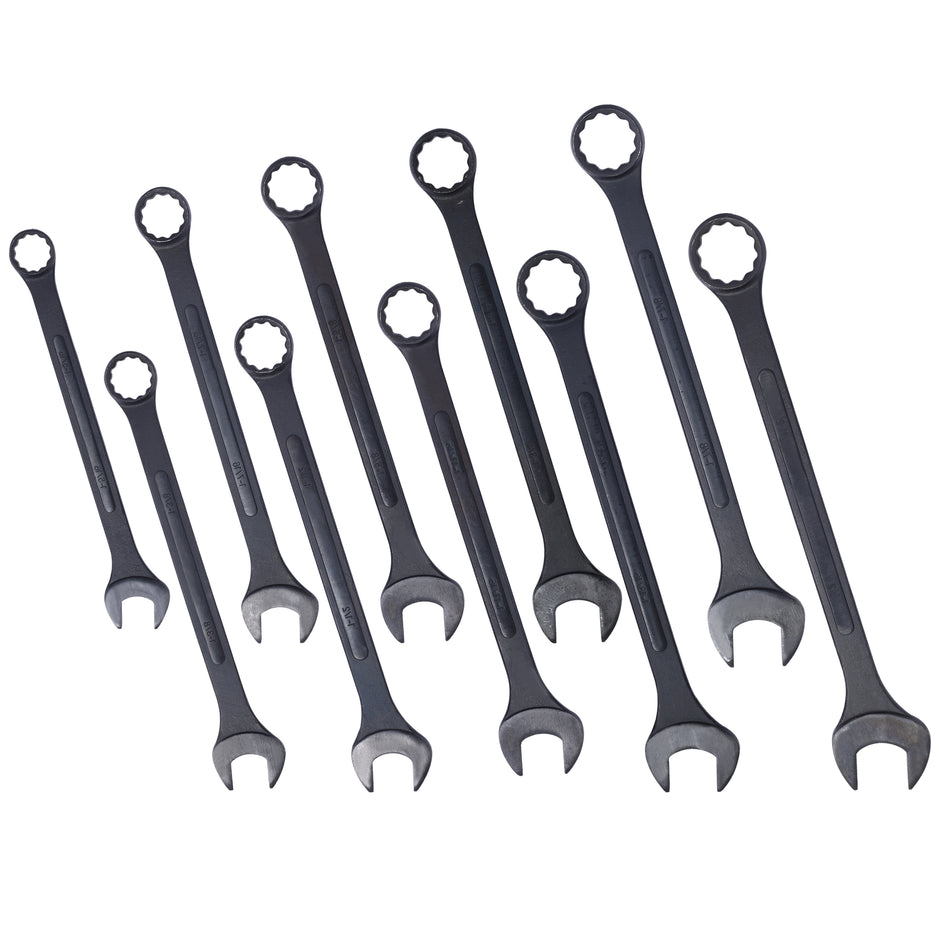 10-Piece Jumbo SAE Combination Wrench Set (1-5/16" to 2") - Black Oxide with Pouch