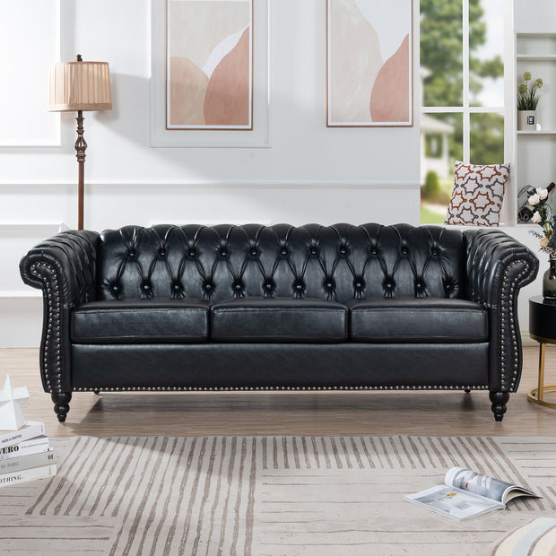 Man Cave 84.65' Arm Chesterfield Three Seater Sofa