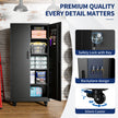 Heavy Duty Metal Storage Cabinet with Doors and Wheels, 71