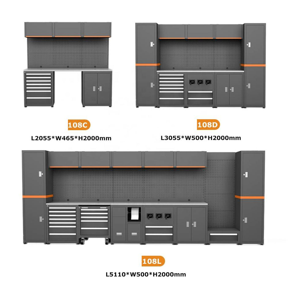 GT108 Modular Garage Workbench Cabinet Systems