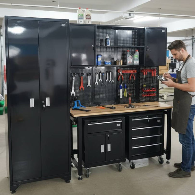 93" Multi Function Workstation with Cabinets GT156