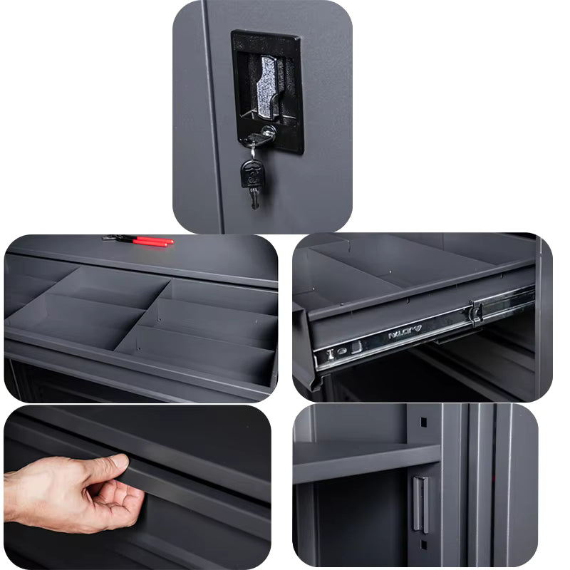 Tall Heavy-Duty Steel Cupboard with Double Lockable Doors GT180