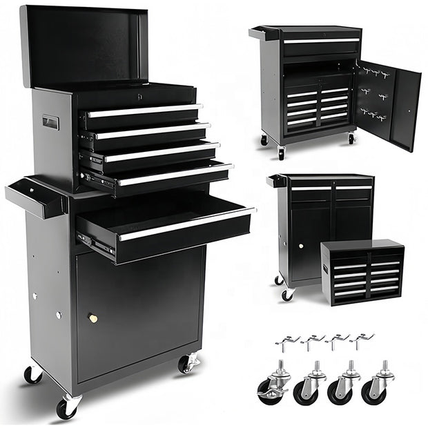 21" Multi-layer Workshop Mobile Steel Toolbox Drawer Cabinet Tool Trolley GT5004