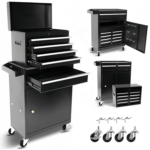 21" Multi-layer Workshop Mobile Steel Toolbox Drawer Cabinet Tool Trolley GT5004