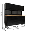 72 inch Rolling Tool Chest with Light & Power Strips, Workbench, Upper Cabinets & Pegboard