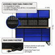 72 inch Rolling Tool Chest with Light & Power Strips, Workbench, Upper Cabinets & Pegboard