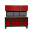 72 inch Rolling Tool Chest with Light & Power Strips, Workbench, Upper Cabinets & Pegboard