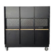 72 inch Rolling Tool Chest with Light & Power Strips, Workbench, Upper Cabinets & Pegboard