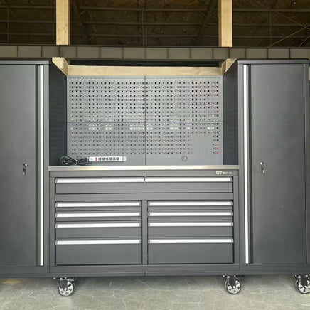 100" Rolling Tool Chest Workstation with Bench Top & Side Cabinets