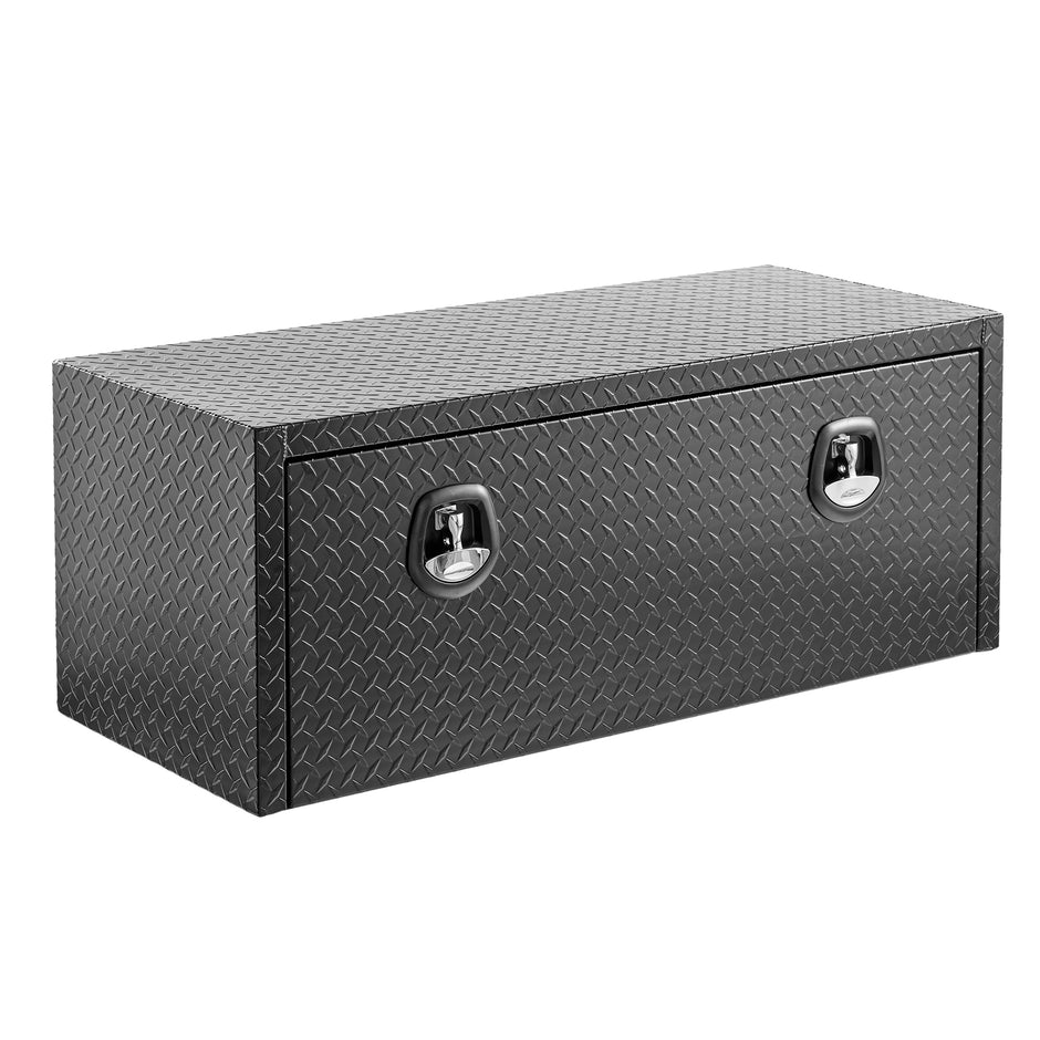 Pro Series 48-Inch Aluminium Underbody Truck Tool Box with Lock, Matte Black Diamond Thread Plate