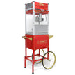 Antique-Style Popcorn Machine on Wheels with Red Stainless Steel Finish, 20-Ounce Capacity, 1440W