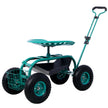 360 Swivel Rolling Garden Scooter Cart Seat with Wheels and Tool Tray
