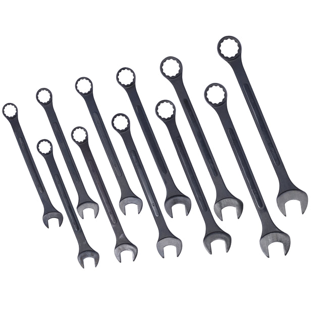 11-Piece Jumbo SAE Combination Wrench Set (1-5/16" to 2") - Black Oxide with Storage Pouch